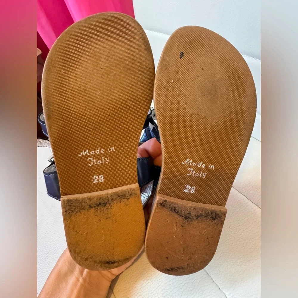 Sandals Girl Monnalisa Italy Leather size 28 us 11 - Picture 4 of 5